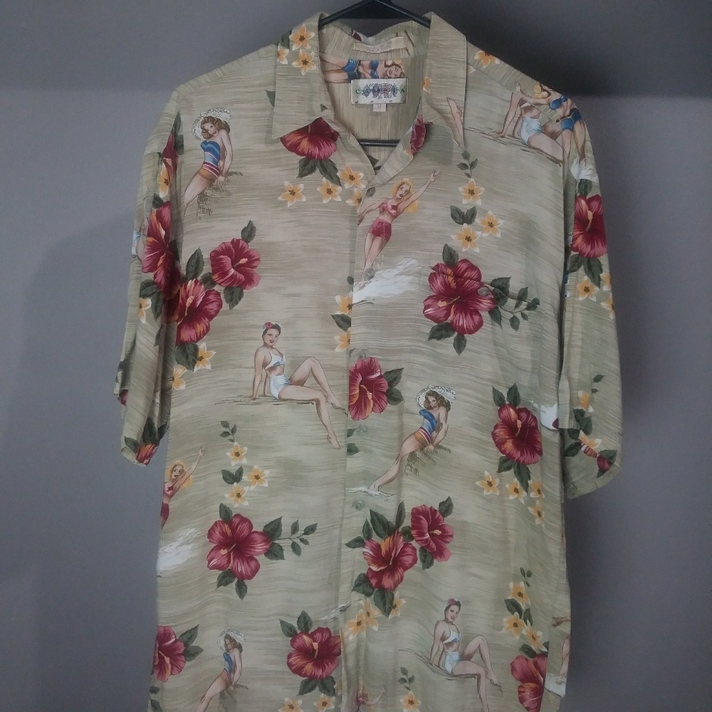 Vintage Campia Floral Hawaiian Surfer Girl